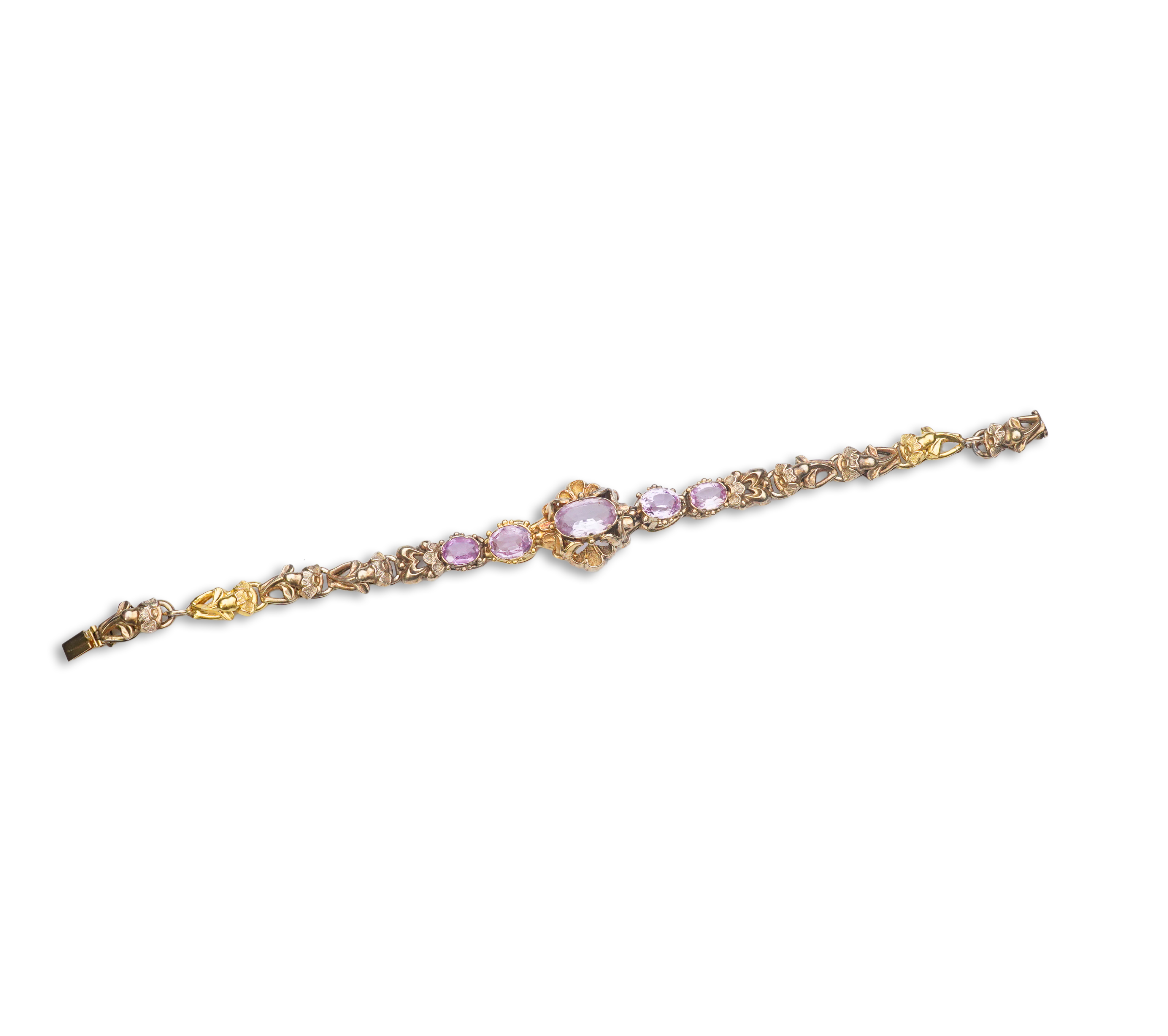 A pink topaz bracelet, mid 19th century